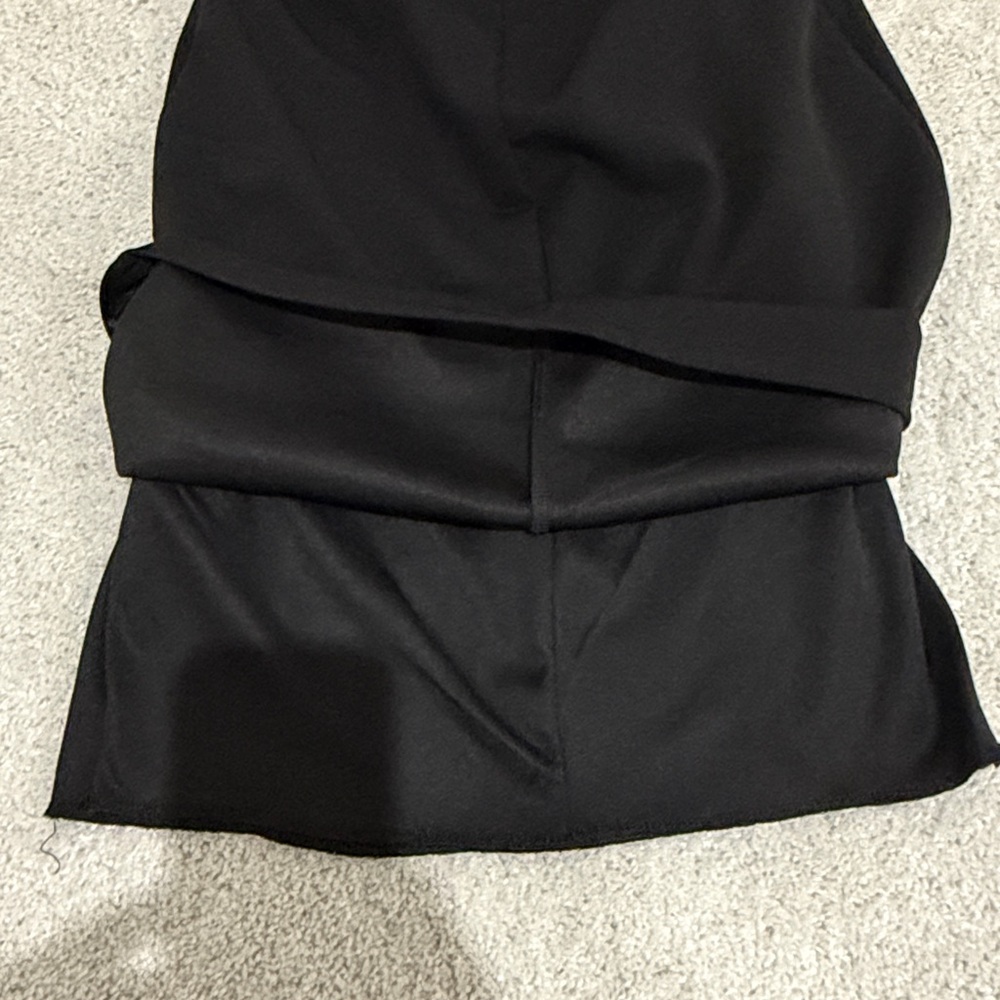 Black Mini Dress with Feather Detail - Picture 8 of 11